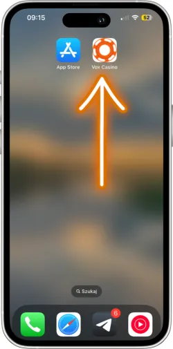 Ikona aplikacji VOX Casino na ekranie głównym