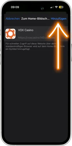 Namen der App eingeben und bestätigen