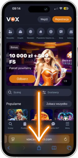 Wybieranie menu udostępniania na iPhonie