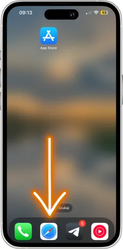 Otwieranie przeglądarki Safari na iPhonie