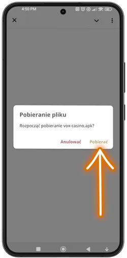Potwierdź instalację VOX