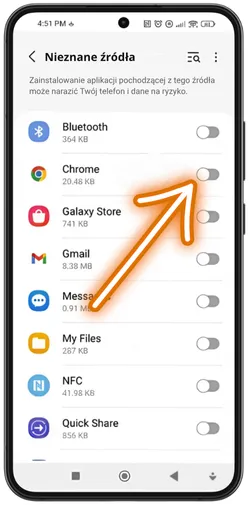 Zezwól na instalację z nieznanych źródeł