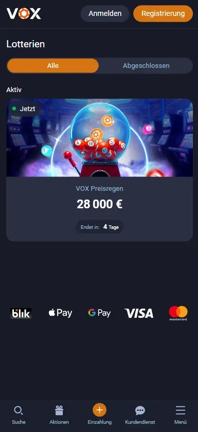 Große wöchentliche Verlosungen