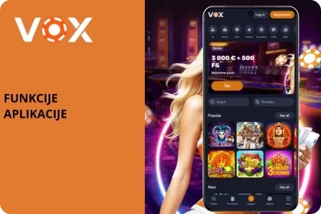 Funkcije aplikacije VOX Casino