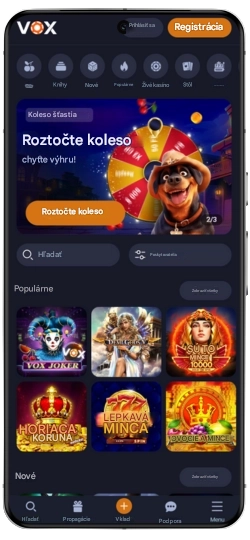 webstránka VOX Casino